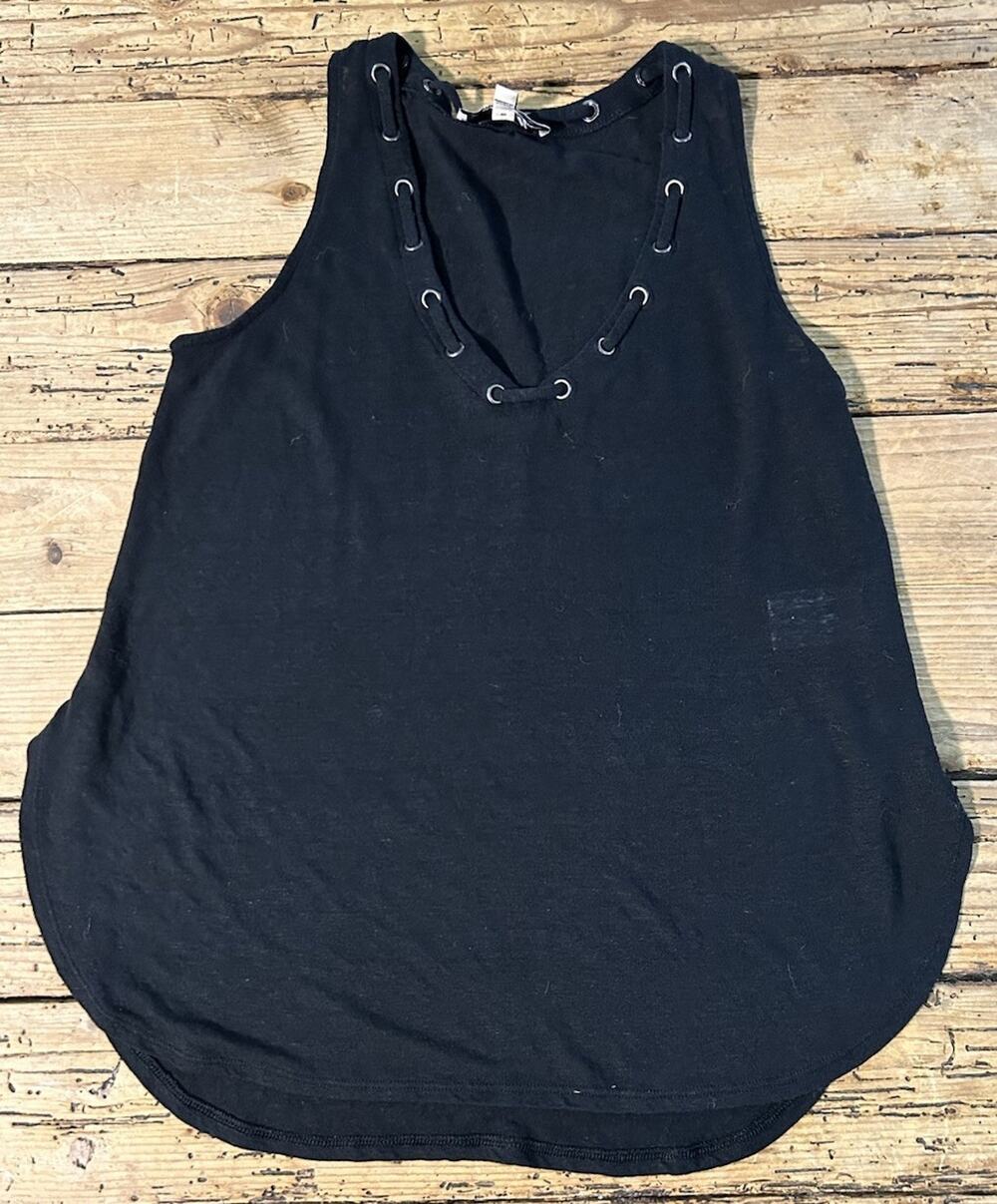 Express One Eleven Women’s Size XS Black Grommet Laced Tank